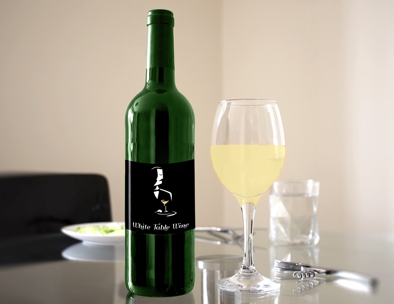 mockup of Janet Lefler white wine label